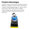 PANDAS 90×180mm Central Vacuum Pneumatic Sander Square Air Orbital Sander for Auto Body Wood Furniture Surface Polishing and Sanding Work