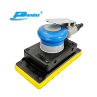 PANDAS 90x180mm Non-Vacuum Pneumatic Orbital Sander Rectangular Air Sanding Machine Hook & Loop Pad Hand Sanding Tool for Auto Body Paint Wood Furniture Polishing