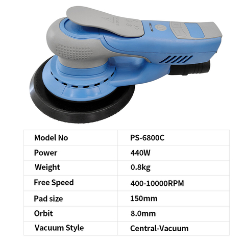 PANDAS 6-inch 150mm 4000-10000rpm 8mm orbit industrial grade coarse grinding electric sandpaper machine tool variable speed brushless electric random track sanding machine
